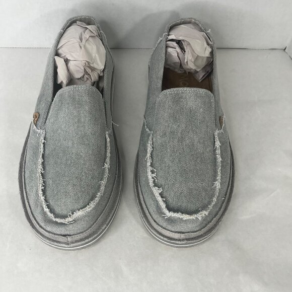 Womens Lamo Skipper Casual Slip-On Shoes W6 Grey Canvas Frayed Detail Lightweigh - Picture 2 of 6